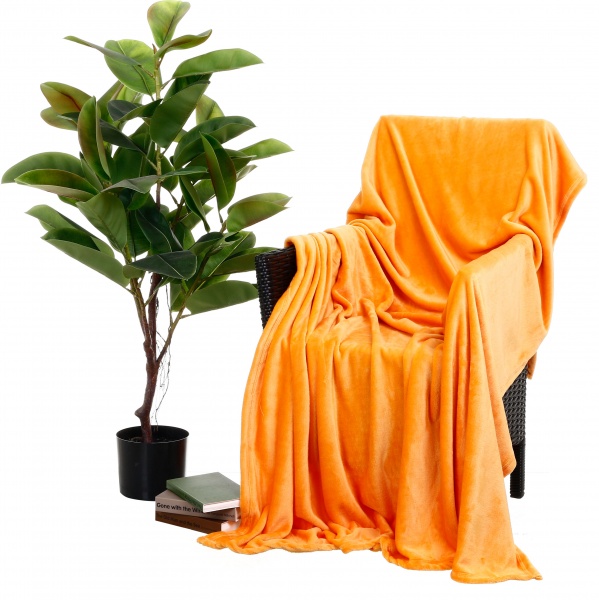 Плед Frannel Solid 220x200 см помаранчевий La Nuit 