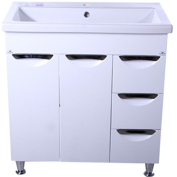 Тумба підлогова Сансервіс Laura-80 з умивальником Como 80 біла