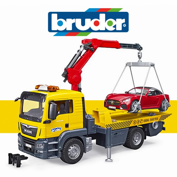 Іграшковий набір Bruder Евакуатор MAN TGS з родстером 1:16 03750
