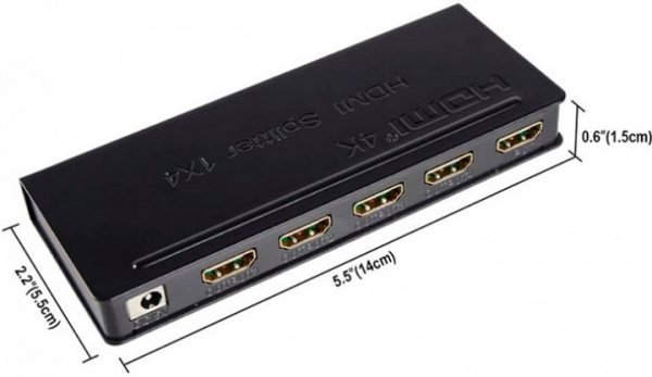 Сплітер PowerPlant чорний (CA911509) HDMI 1X4 V1.4 4K HDSP4-M 