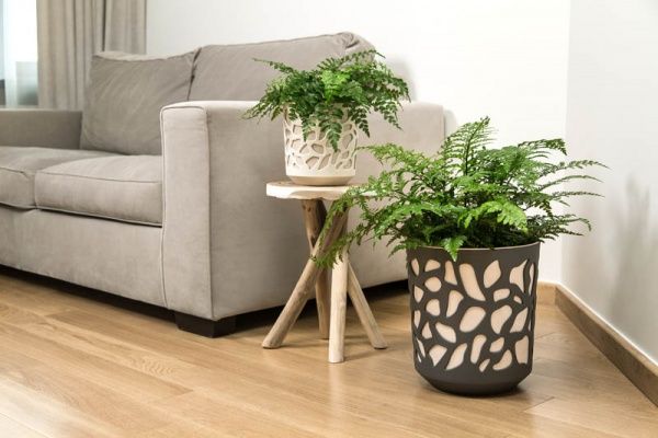 Горщик для квітів Lamela Дует 300 круглий 20,2л антрацит/світло-бежевий 