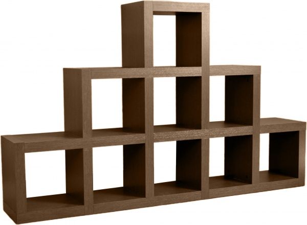 Стеллаж двухсторонний Кубус Горка 3 (3D HDF) 1750x1070x290 мм венге 
