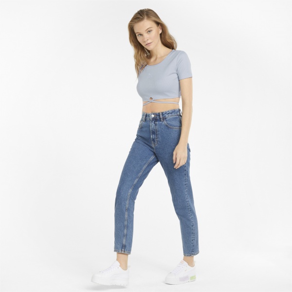 Футболка Puma Classics Ribbed Tee 53345021 р.XL блакитний