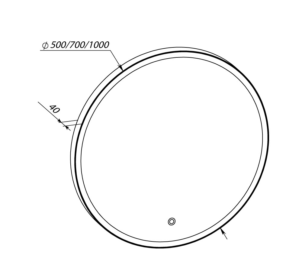 Зеркало со встроенной подсветкой Aqua Rodos Lorenzo black D-50 sensor