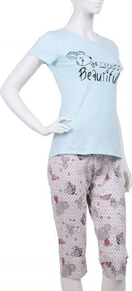 Піжама жіноча Roksana Mouse 782/12008 р. S блакитний з бежевим 