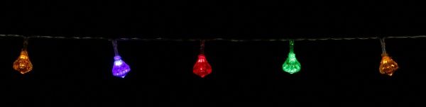 Электрогирлянда линейная внутренняя 10 ламп 1,3м Разноцветные кристаллы BLD010-AY-CR 