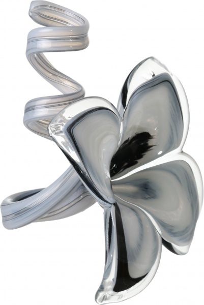 Подсвечник Fiore Spirale 4 лепестка 18 см белый с черным Antonio Tammaro