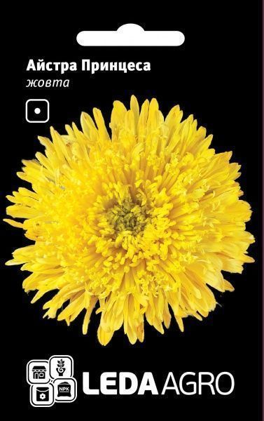 Семена LedaAgro астра хризантемовидная Принцесса желтая 0,2 г (4820119794777)