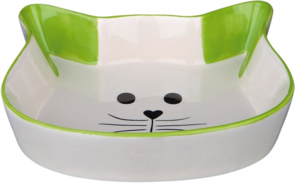 Миска Trixie для кошек в форме кошачьей мордашки керамическая 12 см 0.25 л (24494)