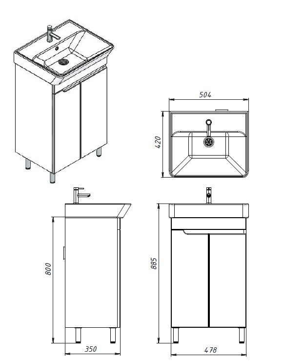 Тумба напольная ЮВЕНТА