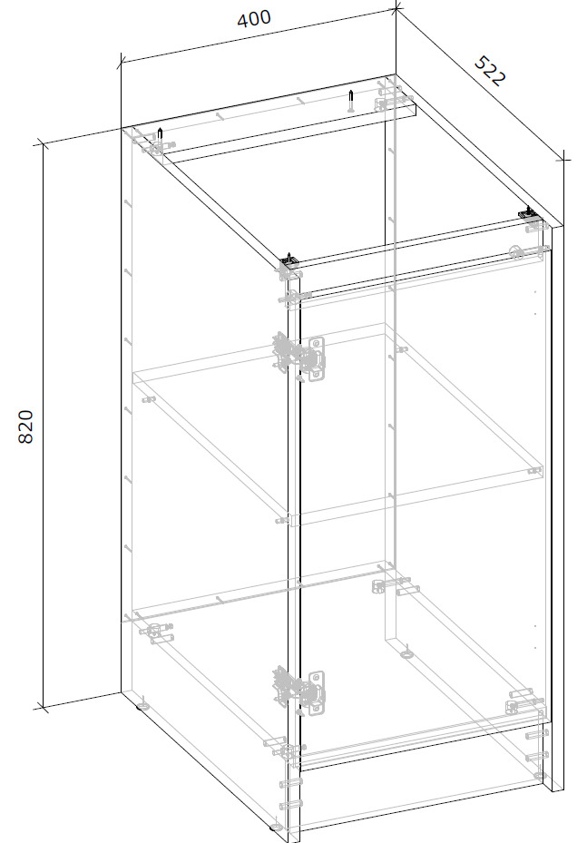 Тумба нижняя МС Злата 40х82х52 шиншилла серая/дуб артизан Грейд