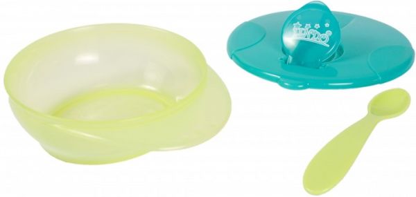 Тарелка Lindo Детская мисочка для кормления с ложкой