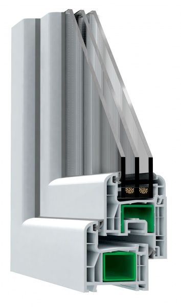 Окно поворотно-откидное Steko S500 60 600x1000 мм правое 