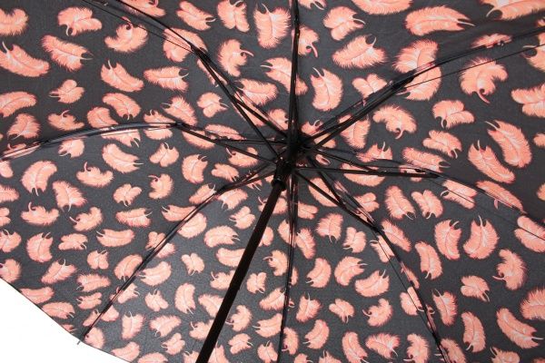 Парасолька Пір'я, складна, півавтомат помаранчевий 