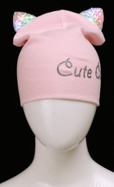 Шапочка дитяча для дівчинки Kraft 345-Т р.50-52 світло-рожевий 