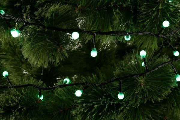 Электрогирлянда линейная внутренняя встроенный светодиод (LED) 128 ламп 6,4м Жемчужные шарики LDBL128G-10-C 