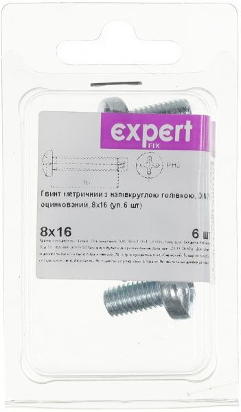 Винт метрический ЦБ DIN7985 8x16 мм 6 шт Expert Fix