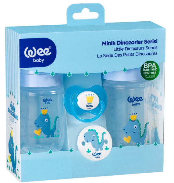 Набір Wee Baby для годування новонароджених динозаврики блакитний