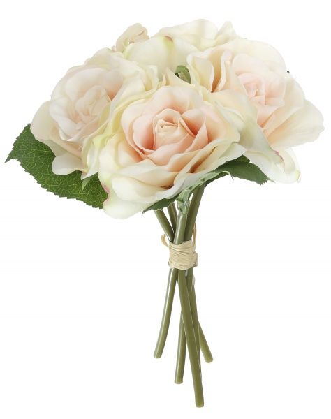 Растение искусственное Букет роз 30 см айвори 5