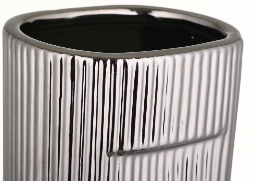 Ваза керамическая Pinsung Ceramics Nooka 27,5 см серебряная матовая PS33412