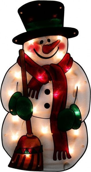 Декорація настінна LED Сніговик 20 ламп 45 см 