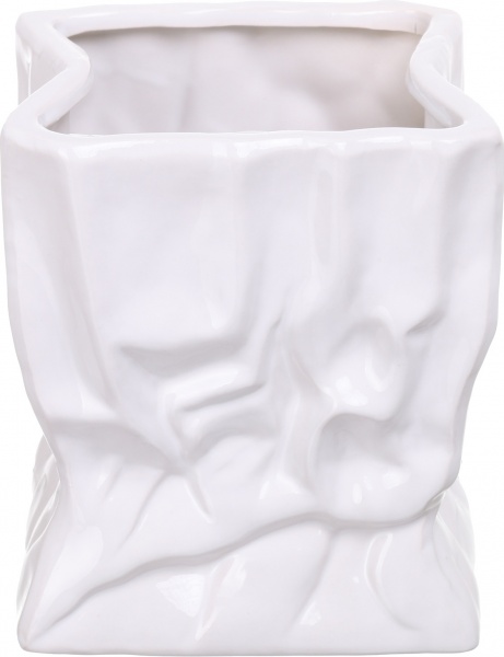 Ваза керамическая белая Squeezed 13,5х15,5 см