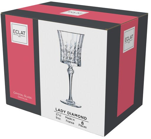 Набор бокалов для вина Lady Diamond 270 мл 6 шт. Cristal Darques 