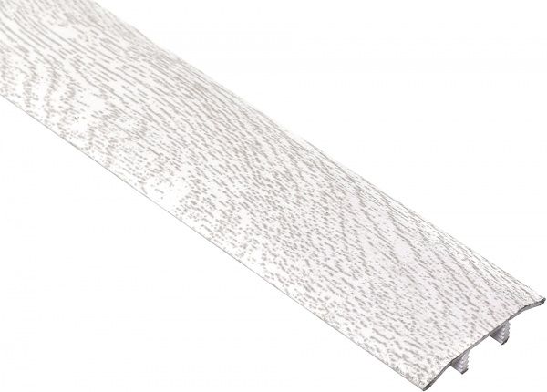 Порожек алюминиевый декорированный UniLine + база Braz Line гладкий скрытый крепеж 30x2700 мм дуб полярный 