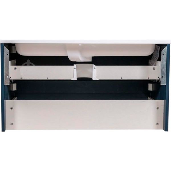 Тумба підвісна Aqua Rodos Акцент синій мат з умивальником Альфа 100