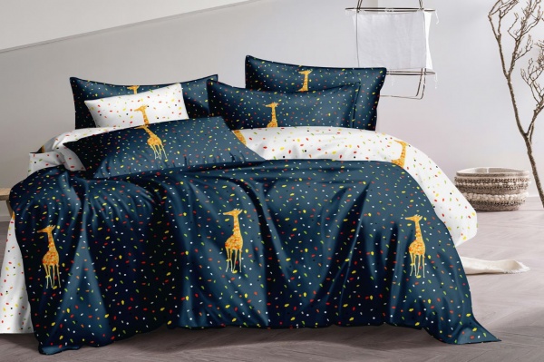 Комплект постільної білизни Luna Kids Жираф зелено-білий