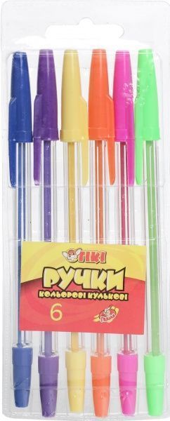 Набір ручок кулькових Тікі 52306-ТК кольорові 