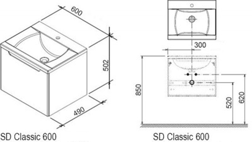 Тумба подвесная Ravak SD- 600 Classic