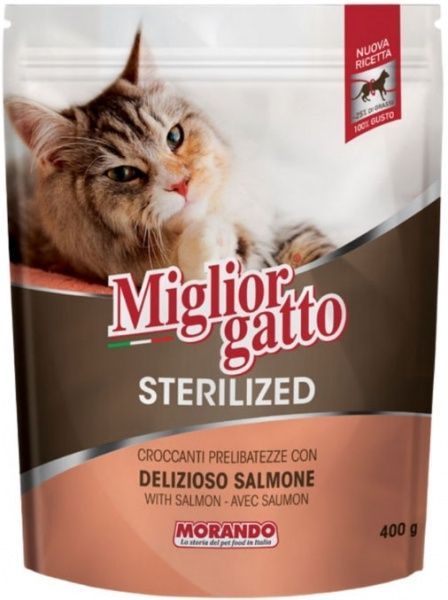 Корм Morando MigliorGatto Sterilized with Salmon для стерилізованих котів, з лососем 400 г
