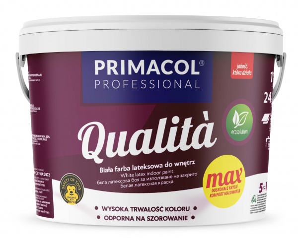Фарба інтер'єрна латексна Primacol Professional Qualita Max мат білий 5л 