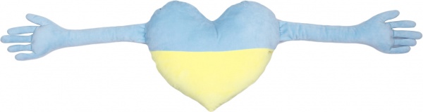 Подушка Сердце с ручками 28x35 см желто-голубой Гулівер Країна 