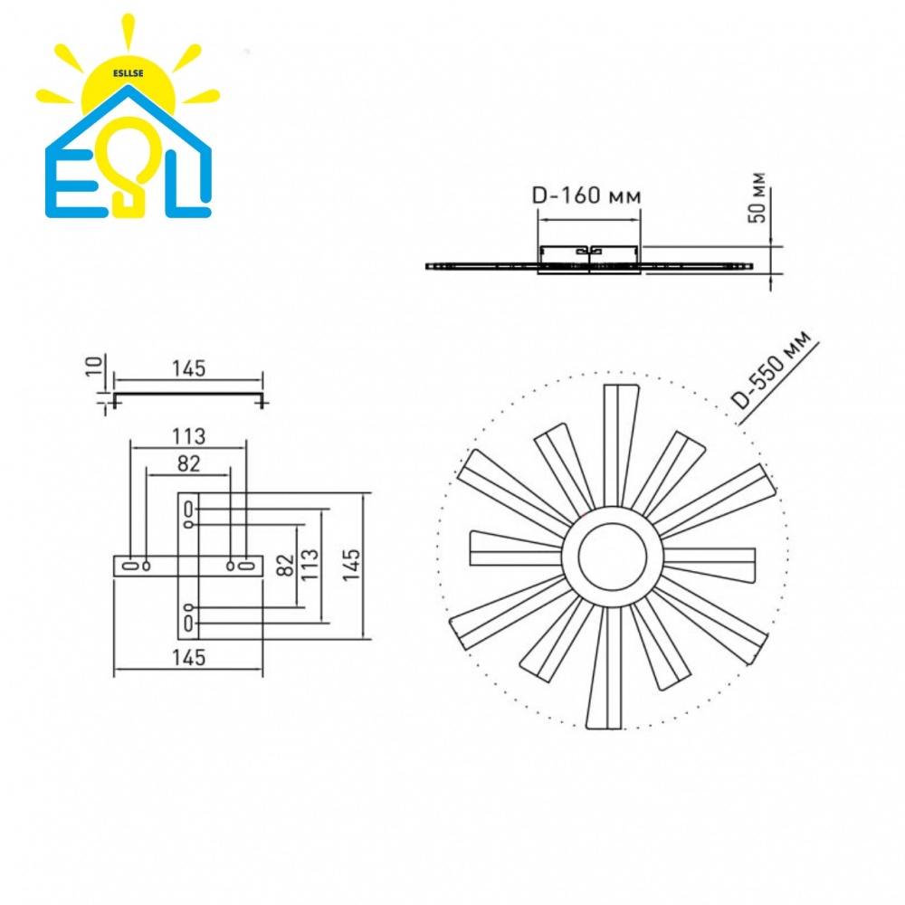 Люстра светодиодная ESLLSE TERESA 1x70 Вт LED-модуль белый 10205