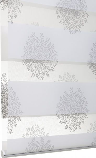 Ролета мини день-ночь Delfa СРШУ-01МК-44802 73x160 см кремово-серебристая 