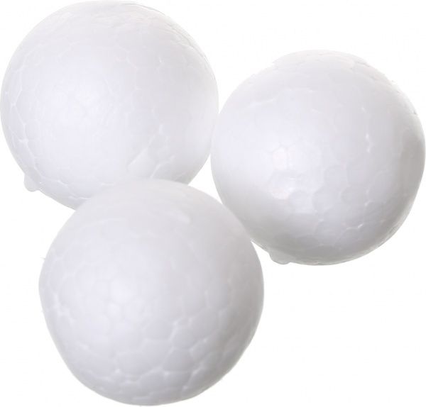 Декоративное изделие из пенопласта в виде шара, диаметром 3 см 1 комплектов 10 шт.