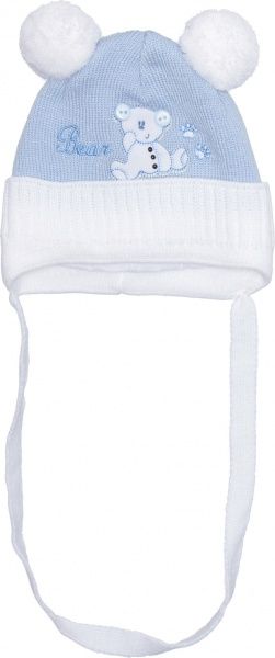 Шапочка детская для мальчика Luna Kids р.36 белый с голубым 2105 