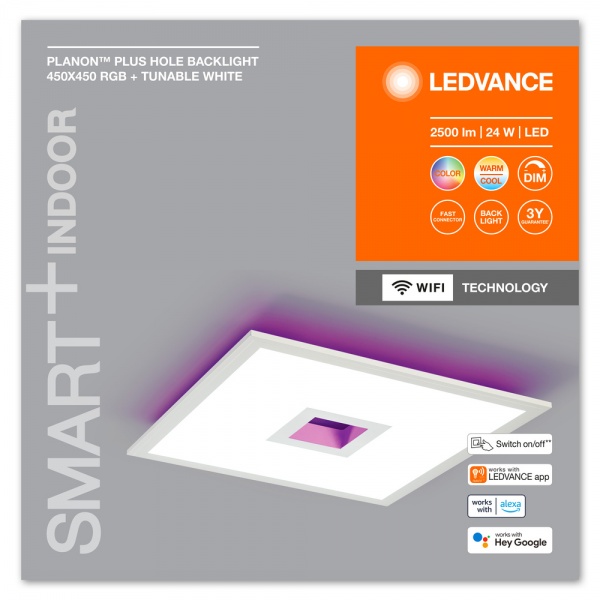 Светильник светодиодный Ledvance LED SMART WIFI PLANON HOLE 45x45 см 