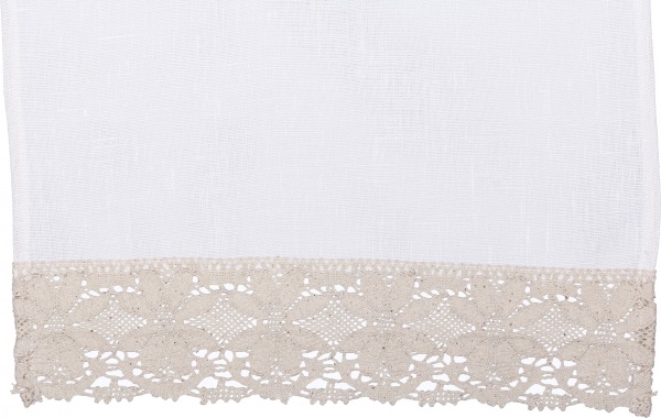 Рушник Великодній з мереживом 33x60 см білий із малюнком 