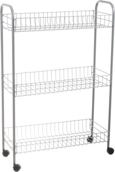 Этажерка 3-х уровневая серебристая 830x560x230 мм серебристый 