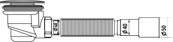Сифон для поддона ScandiSPA для душевых кабин и низких поддонов h65/d90