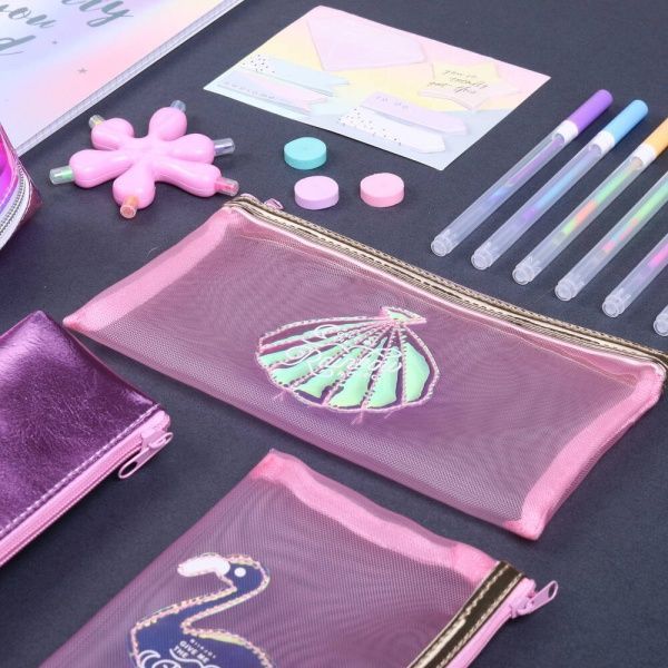 Пенал школьный NINGBO JOHNSHEN STATIONERY CO.,LTD розово-оранжевый