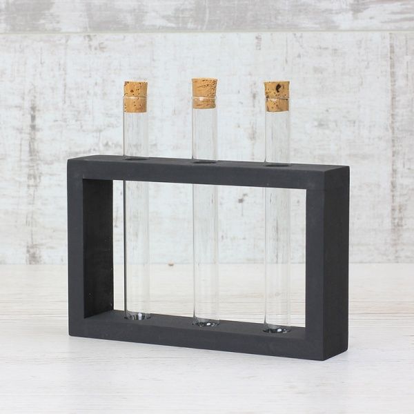 Підставка декоративна Склоприлад із 3 пробірками чорна 300547