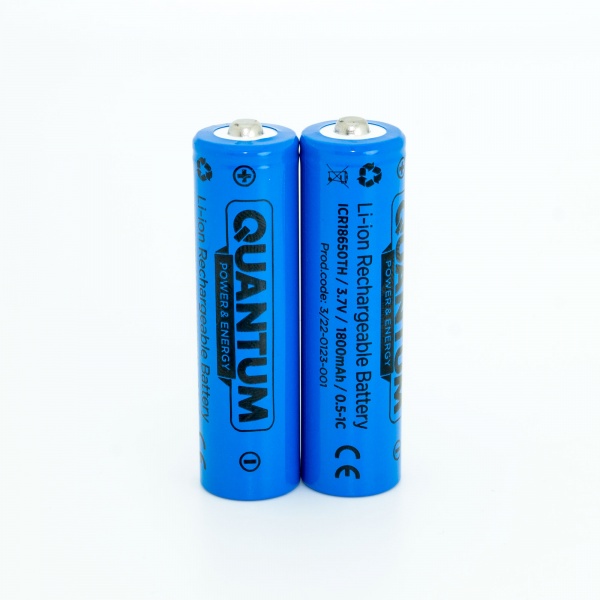 Акумулятор Quantum з клемним виступом ICR 18650 2 шт. (ICR18650TH/1800-PB2) 