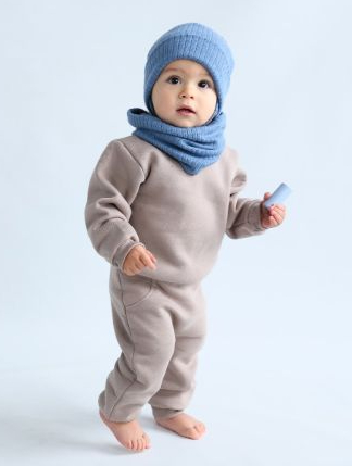 Комплект шапка + снуд для хлопчиків Dembo House Данко р.48 джинсовий 