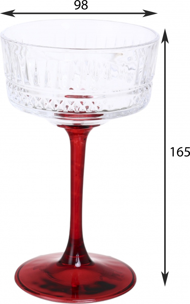 Бокал для шампанского Maxmark Funny Plump красный/прозрачный 290 мл 1 шт.