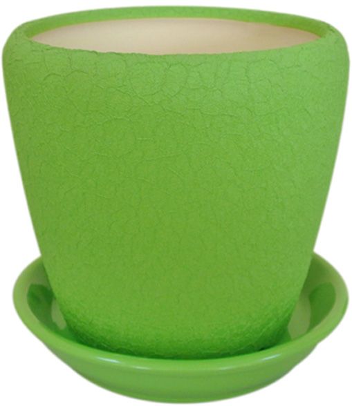 Горшок керамический Ориана-Запорожкерамика Грация №3 шелк круглый 2,5л лайм 