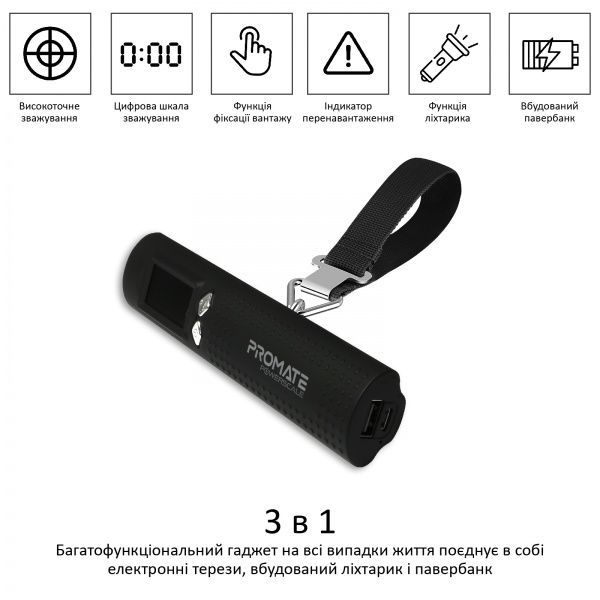 Ваги дорожні Promate powerscale.black 